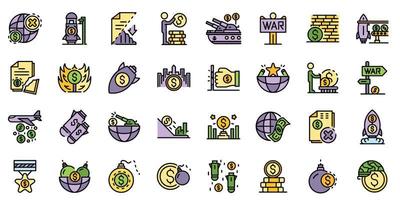 Trade war icons set vector flat