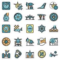 Aircraft repair icons set vector flat