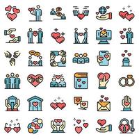 Affection icons set vector flat