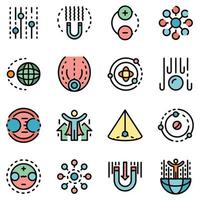 Gravity icons set vector flat