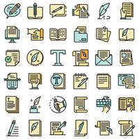 Copywriter icons set vector flat