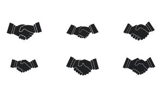 Handshake icon set, simple style vector