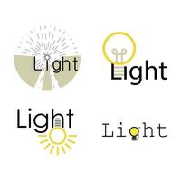 Light logo icon set, cartoon style vector