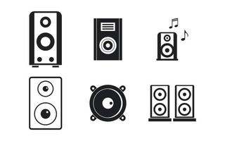 Speaker icon set, simple style vector