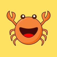 Vector illustration of cute crab animal premium