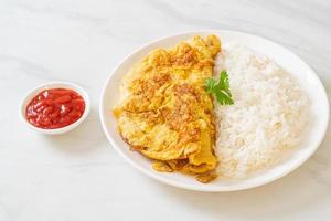 Omelet or Omelette with Rice photo