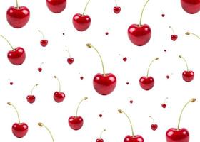 cherries on a white background photo