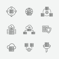 icono de vector de servidor de datos. concepto de icono de símbolo de signo de base de datos de ilustración vectorial