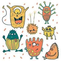 Cute vector monsters set, funny clipart collection for kids, perfect for children related products