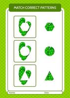 Match pattern game with flip flop. worksheet for preschool kids, kids activity sheet vector