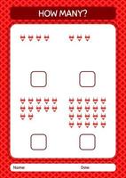 How many counting game with underwear. worksheet for preschool kids, kids activity sheet vector