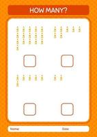 How many counting game with sunblock. worksheet for preschool kids, kids activity sheet vector