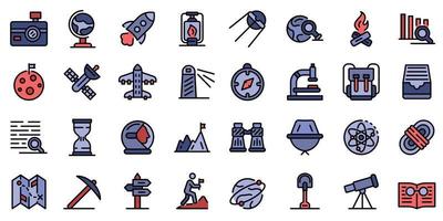 Exploration icons set vector flat