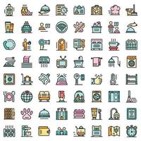 Room service icons set vector flat