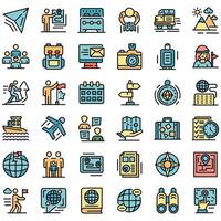 Guide icons set vector flat