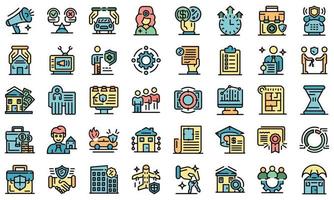 Advertising agent icons set vector flat