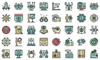 Account manager icons set vector flat