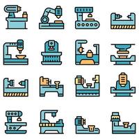 Lathe icons set vector flat