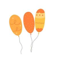 Three balloons in scandinavian style. Hand drawing vector illustration.