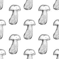 Seamless pattern with mushrooms . Vector illustration