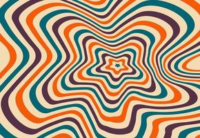 Retro groovy psychedelic wavy background. Vector illustration in the style of 1970