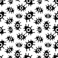black and white seamless pattern of abstract eyes vector