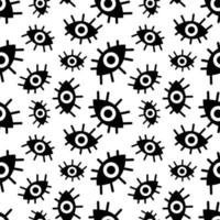 black and white seamless pattern of abstract eyes vector