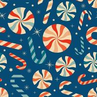 Christmas New Year seamless pattern with sweets. vector