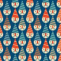 Christmas New Year seamless pattern with Santa Claus heads . vector