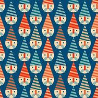 Christmas New Year seamless pattern with Santa Claus heads . vector