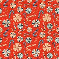 Christmas New Year seamless pattern with sweets. vector
