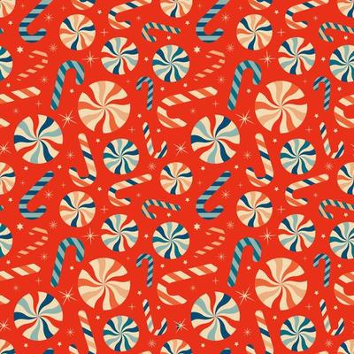 Christmas New Year seamless pattern with sweets.