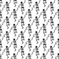 Seamless pattern with black skeletons. vector