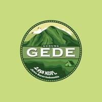 Mountain logo. The mountain originating from Indonesia West Java is named Mount Gede. with a height of 2,958 meters. vector
