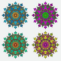 vector dibujado a mano doodle mandala. mandala étnica con adornos tribales coloridos. aislado. colores brillantes