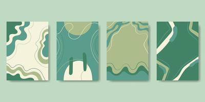 Set of abstract liquid templates of various shapes. Pastel Green Color Template. Cover templates, greeting cards, invitations, posters, etc vector