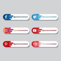 bogor, indonesia - 6 de julio de 2022. conjunto de íconos populares de redes sociales con efecto de gradiente líquido y barras de nombres