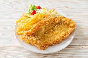 fried fish and potatoes chips photo