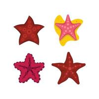 conjunto de iconos de estrella de mar, estilo plano