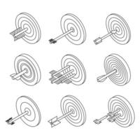 Target icon set vector outine