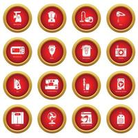 Domestic appliances icons set, simple style vector