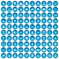 100 iconos de periodista set azul