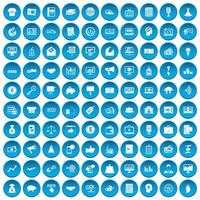 100 e-commerce icons set blue