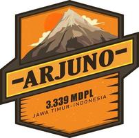 Mountain Logo. The mountain originating from Indonesia East Java is named Mount Arjuno. with a height of 3,339 meters. vector
