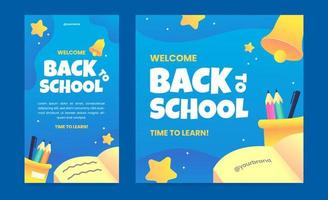 Back to School Social Media Set Template Design vector