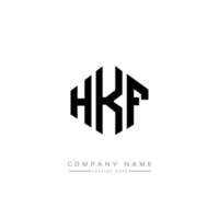 HKF letter logo design with polygon shape. HKF polygon and cube shape logo design. HKF hexagon vector logo template white and black colors. HKF monogram, business and real estate logo.