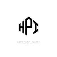 HPI letter logo design with polygon shape. HPI polygon and cube shape logo design. HPI hexagon vector logo template white and black colors. HPI monogram, business and real estate logo.