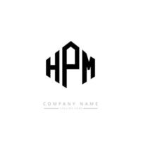 HPM letter logo design with polygon shape. HPM polygon and cube shape logo design. HPM hexagon vector logo template white and black colors. HPM monogram, business and real estate logo.