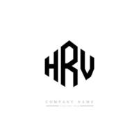 diseño de logotipo de letra hrv con forma de polígono. diseño de logotipo en forma de cubo y polígono hrv. hrv hexágono vector logo plantilla colores blanco y negro. monograma hrv, logotipo empresarial y inmobiliario.