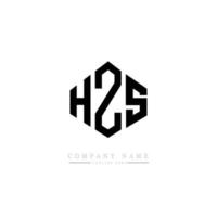 diseño de logotipo de letra hzs con forma de polígono. hzs polígono y diseño de logotipo en forma de cubo. hzs hexágono vector logo plantilla colores blanco y negro. hzs monograma, logotipo empresarial y inmobiliario.